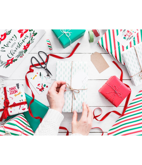 Set 2 Rollen Kerst Inpakpapier Merry Xmas (70x200cm)