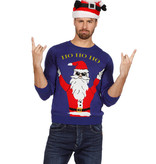 Kersttrui rocking Santa 'Ho Ho Ho'