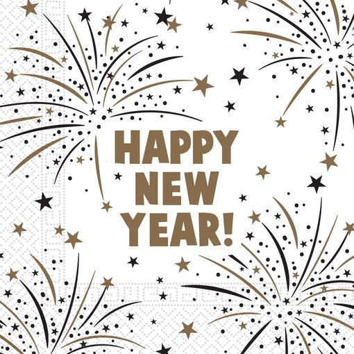 Servetten Happy New Year Flares (20st)