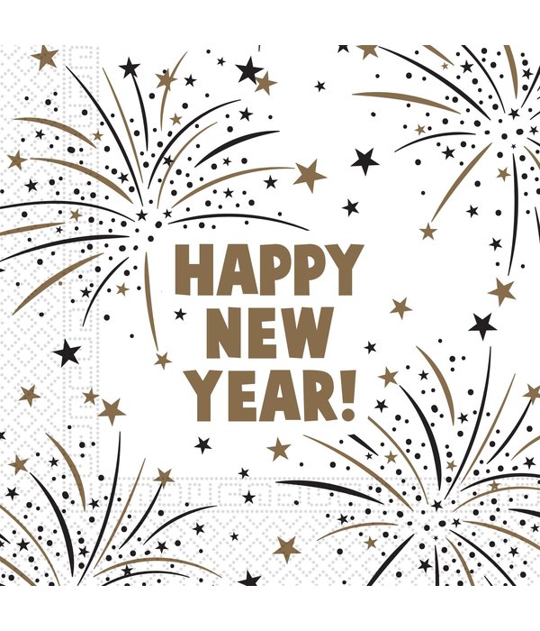 Servetten Happy New Year Flares (20st)