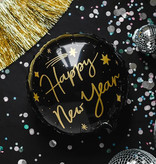 Folieballon Happy New Year Zwart/Goud (45cm)