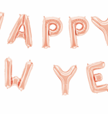 Folieballonnen Happy New Year Rose Goud (41cm)