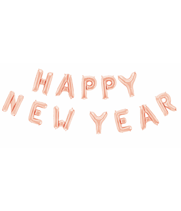 Folieballonnen Happy New Year Rose Goud (41cm)