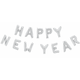Folieballonnen Happy New Year Zilver (41cm)
