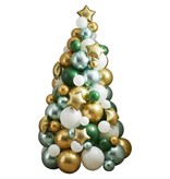 Ballonnen Kerstboom Groen/Wit/Goud
