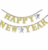 Happy New Year letterslinger Goud (360cm)