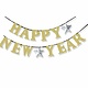Happy New Year letterslinger Goud (360cm)