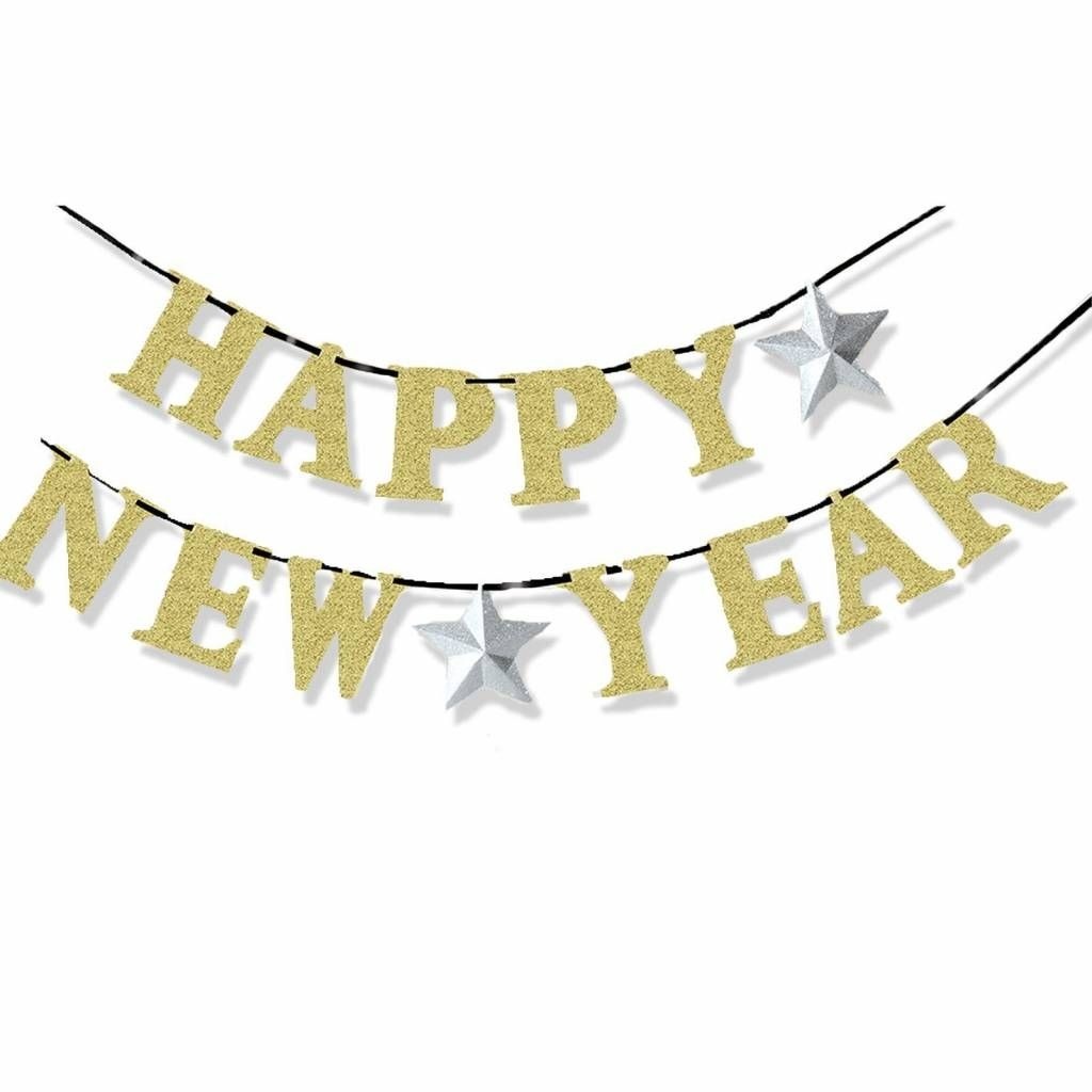 Happy New Year letterslinger Goud (360cm) afbeelding