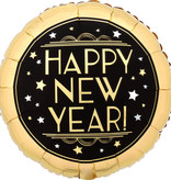Happy New Year Follieballon Rond Vintage Goud (43cm)