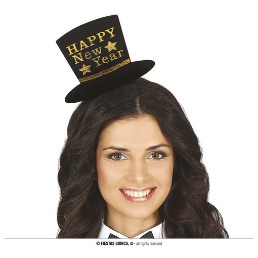 Diadeem Mini Hoedje 'Happy New Year' Goud