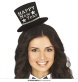 Diadeem Mini Hoedje 'Happy New Year' Zilver