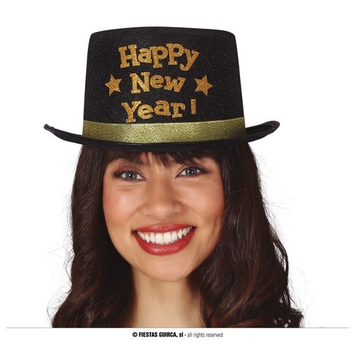 Zwarte Hoge Hoed 'Happy New Year'