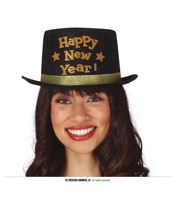 Zwarte Hoge Hoed 'Happy New Year'
