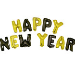 Folieballon Set 'Happy New Year' Zwart/Goud