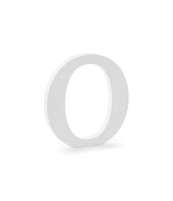Houten letter O Wit (17x20cm)