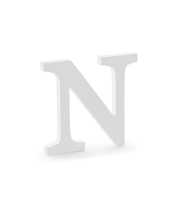Houten letter N Wit (17x20cm)