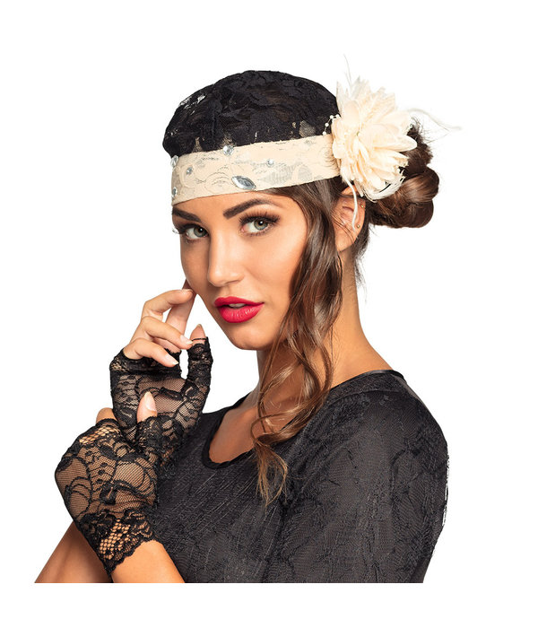 Charleston Gatsby Set Zwart/Beige