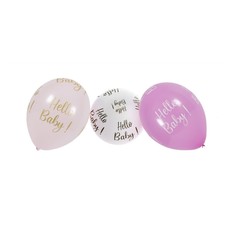 Hello Baby Geboorte Ballonnen Set Roze (6st)