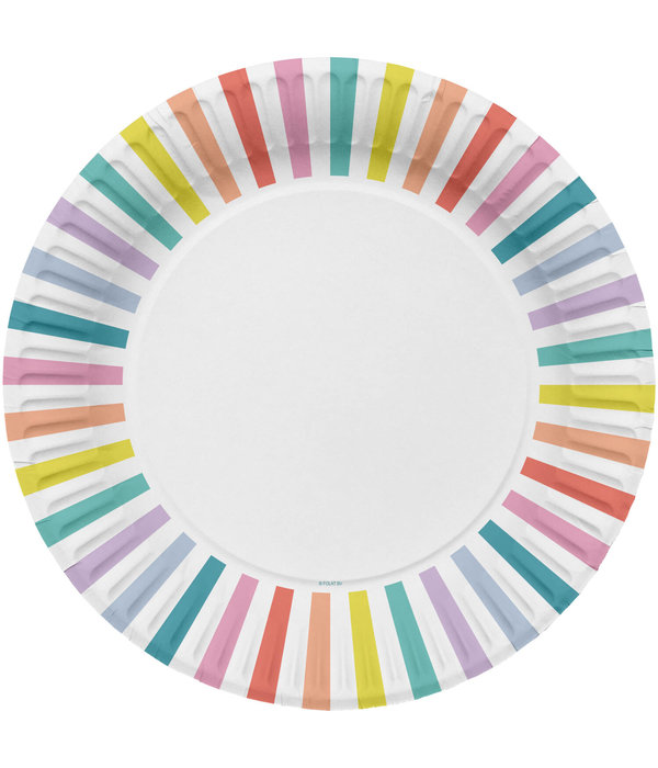 Feestbordjes Pastel Strepen (8st)