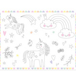 Placemat Kleurplaat Unicorns & Rainbows (6st)