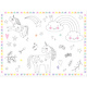 Placemat Kleurplaat Unicorns & Rainbows (6st)