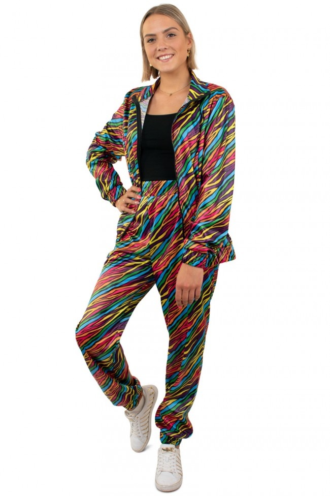 Trainingspak Dames 80`s Zebra Rainbow