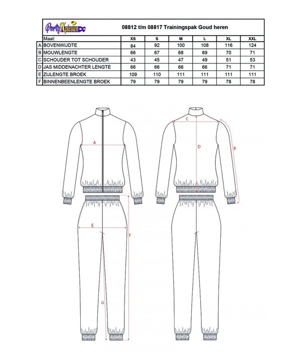 Trainingspak Goud Heren Pinas