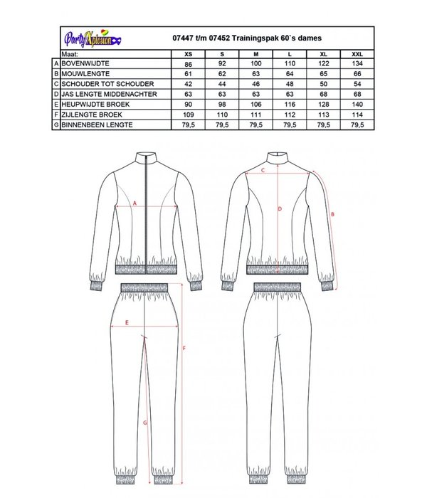 Retro Trainingspak 60's Dames