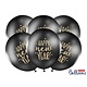 Ballonnen Happy New Year Pastel Zwart (6st)