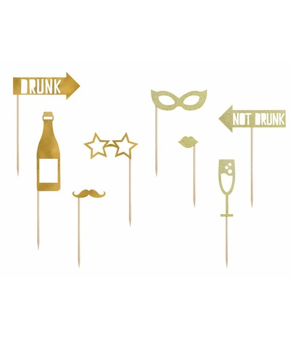 Photo Booth Props Party Goud