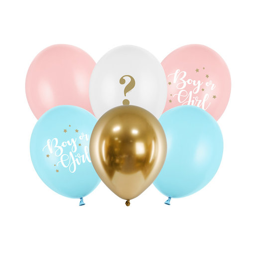 Gender Reveal Geboorte Ballonnen Mix (6st)