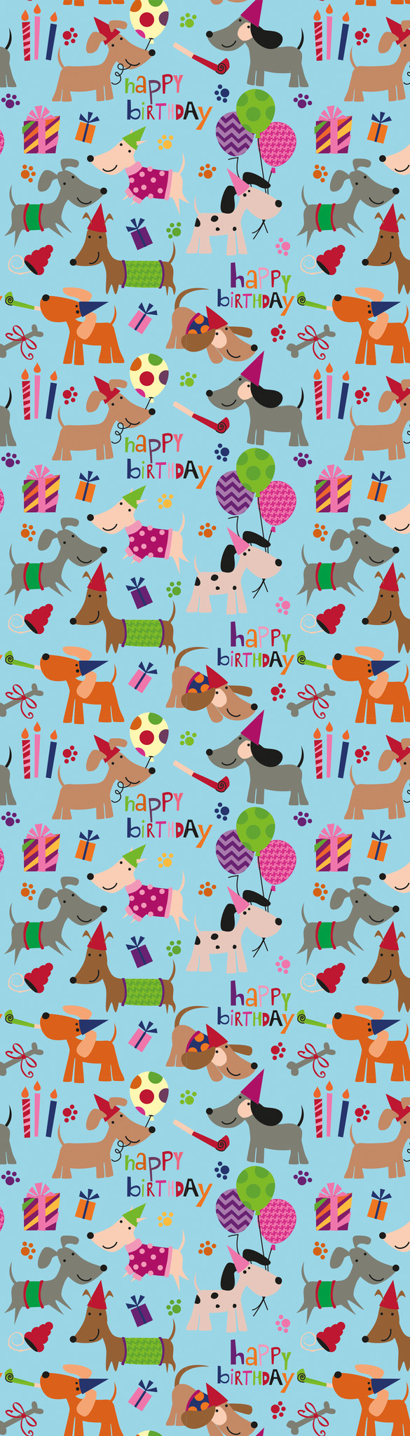 Rol Inpakpapier Happy Birthday Dogs
