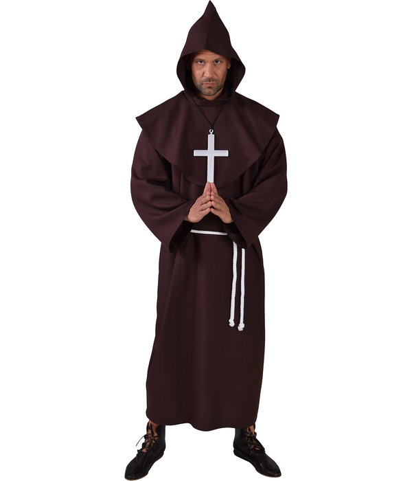 Pater kostuum luxe bruin