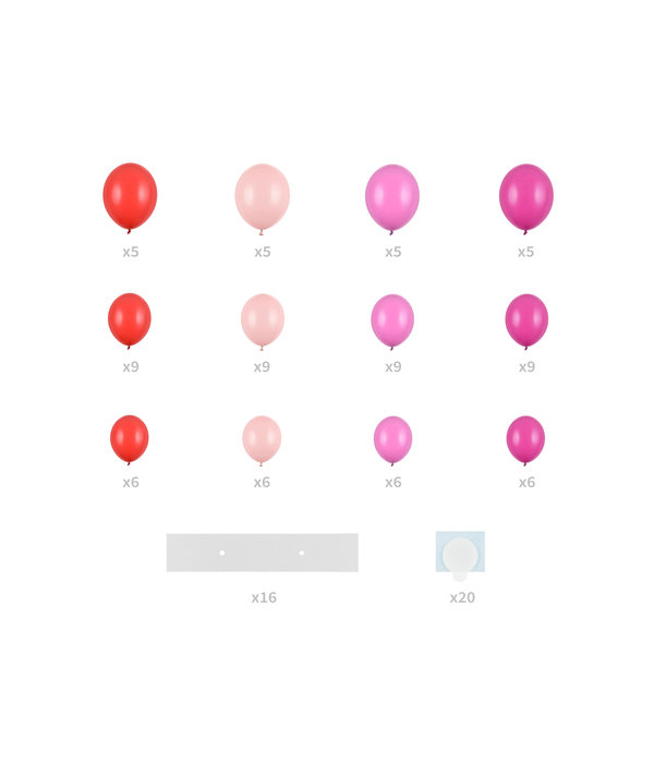 Ballon Decoratie Set Met Hart Frame Roze/Rood