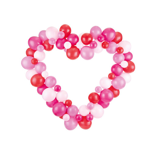 Ballon Decoratie Set Met Hart Frame Roze/Rood