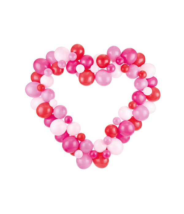 Ballon Decoratie Set Met Hart Frame Roze/Rood