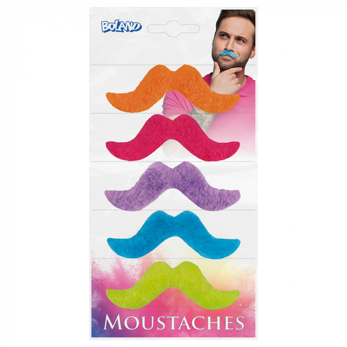 Snorrenset Neon Kleuren (5st) afbeelding
