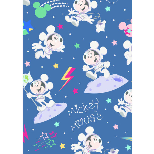 Rol Cadeaupapier Mickey Mouse blauw