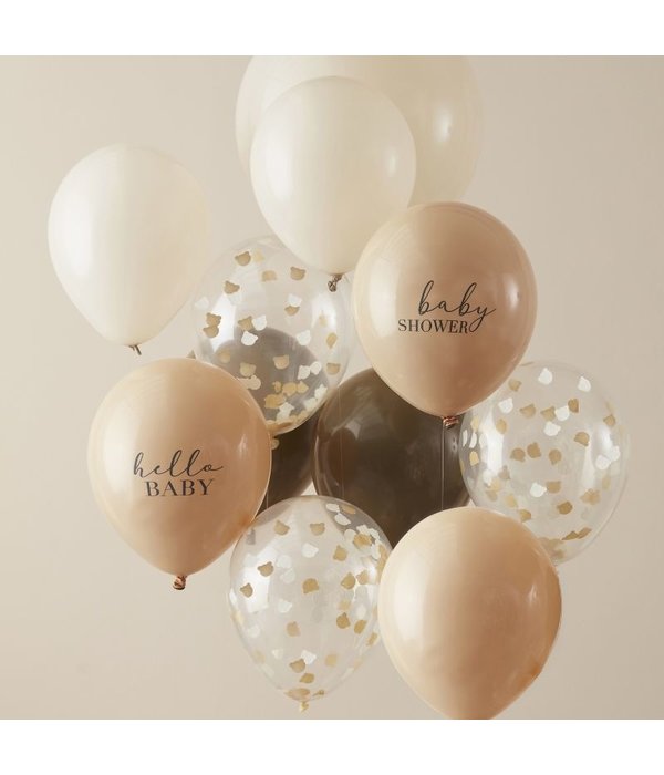 Baby Shower Ballonnen Set Taupe (11st)