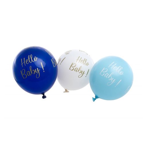 Hello Baby Geboorte Ballonnen Set Blauw  (6st)