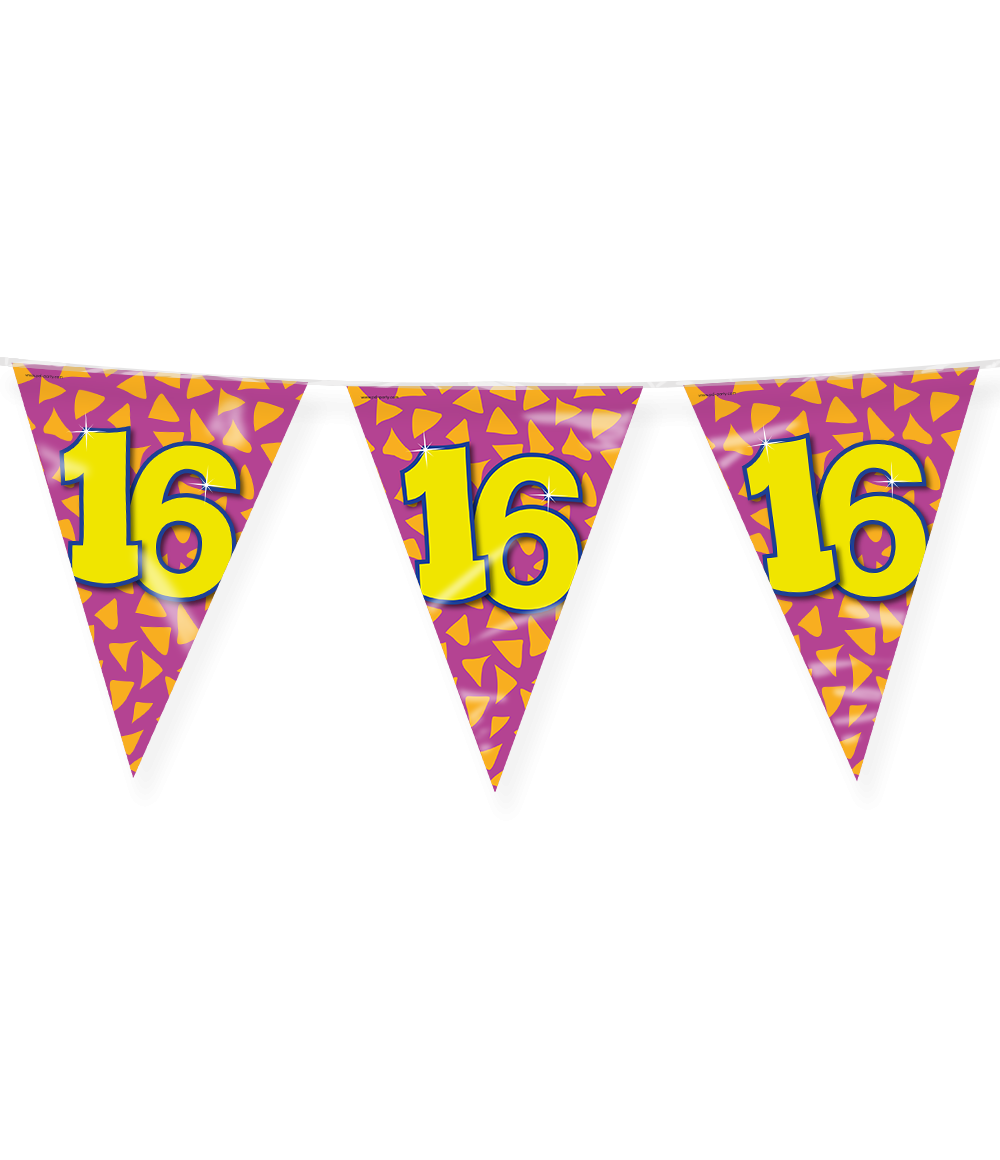 Happy Verjaardag Vlaggenlijn 16 jaar (10m)
