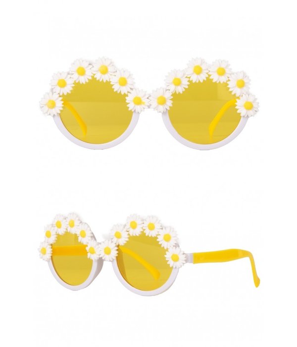 Zonnebril Madeliefjes Wit/Geel Volwassenen