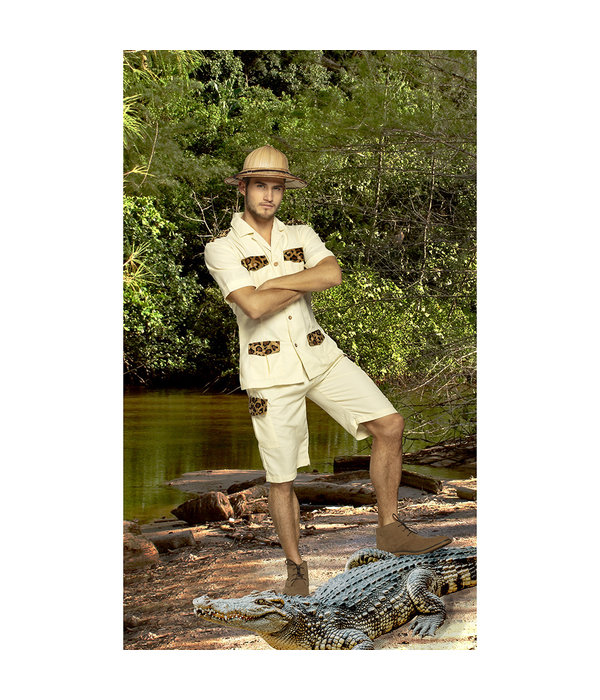 Safari Kostuum Met Panterprint Heren