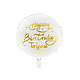 Folieballon Happy Birthday Goud/Wit (45cm)