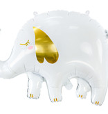 Folieballon Olifant Wit/Goud (83x58cm)