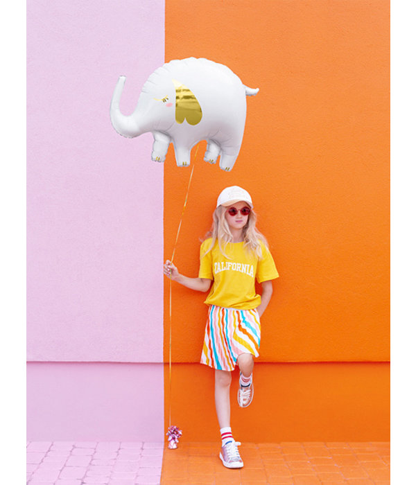 Folieballon Olifant Wit/Goud (83x58cm)