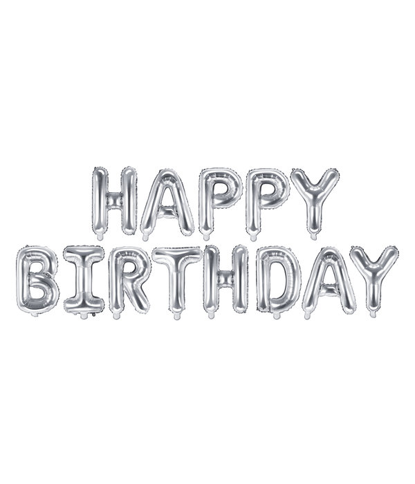 Happy Birthday Ballonnen Set Zilver