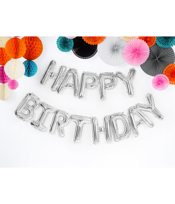 Happy Birthday Ballonnen Set Zilver