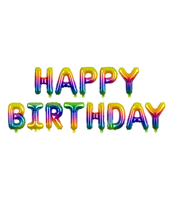 Happy Birthday Ballonnen Set Regenboog