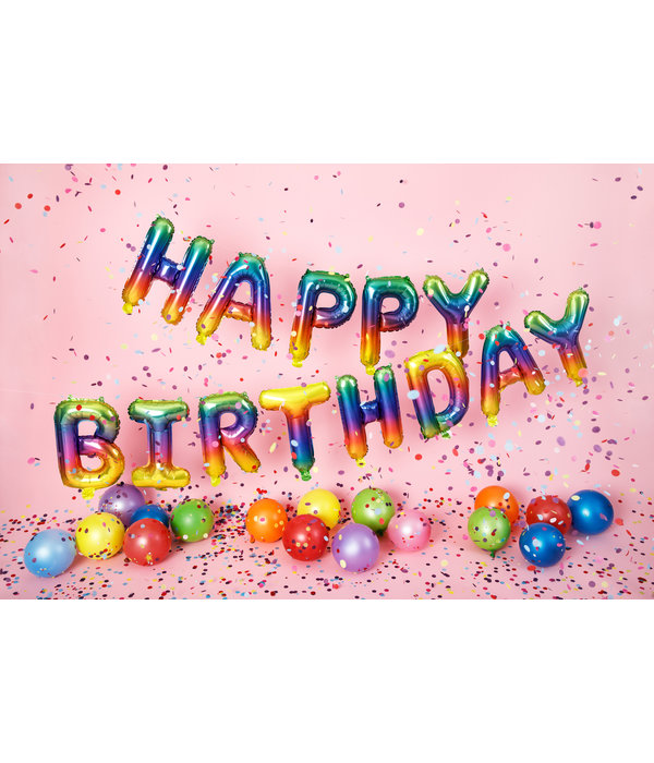 Happy Birthday Ballonnen Set Regenboog